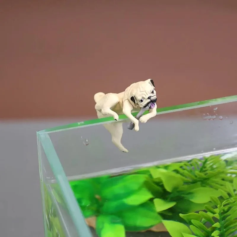 1-3 Stücke Mini Cartoon Hund Ornament Harz Figurine DIY Handwerk Statue für Aquarium Fischglas Aquarium Zubehör Hause Dekoration