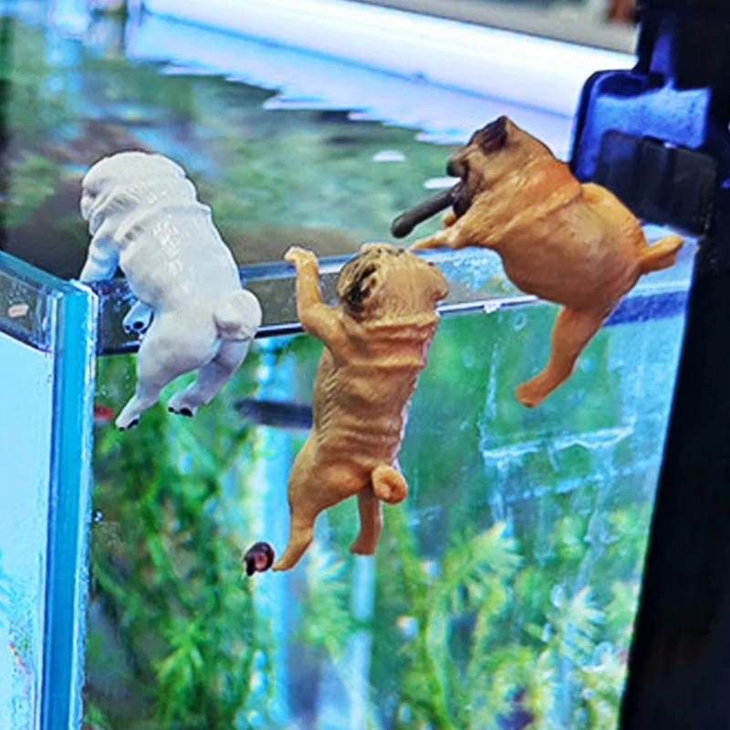 1-3 Stücke Mini Cartoon Hund Ornament Harz Figurine DIY Handwerk Statue für Aquarium Fischglas Aquarium Zubehör Hause Dekoration