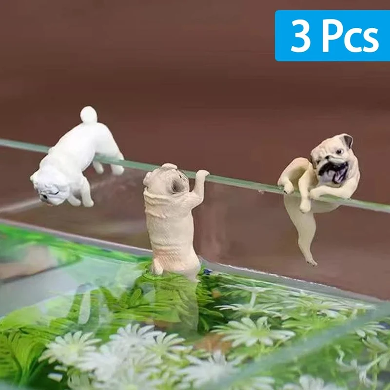 1-3 Stücke Mini Cartoon Hund Ornament Harz Figurine DIY Handwerk Statue für Aquarium Fischglas Aquarium Zubehör Hause Dekoration