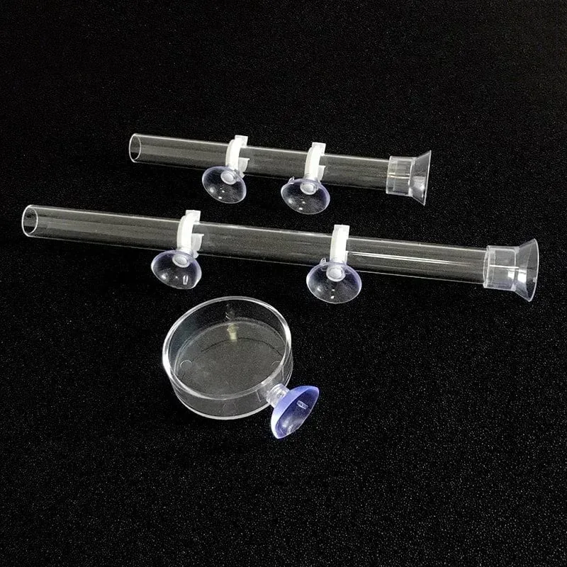 Acryl Aquarium Feeder Tube Dish Transparent Aquarium Garnelen Schnecke Garnelen Lebensmittel Feeder Bowl Aquarium Fütterung Zubehör