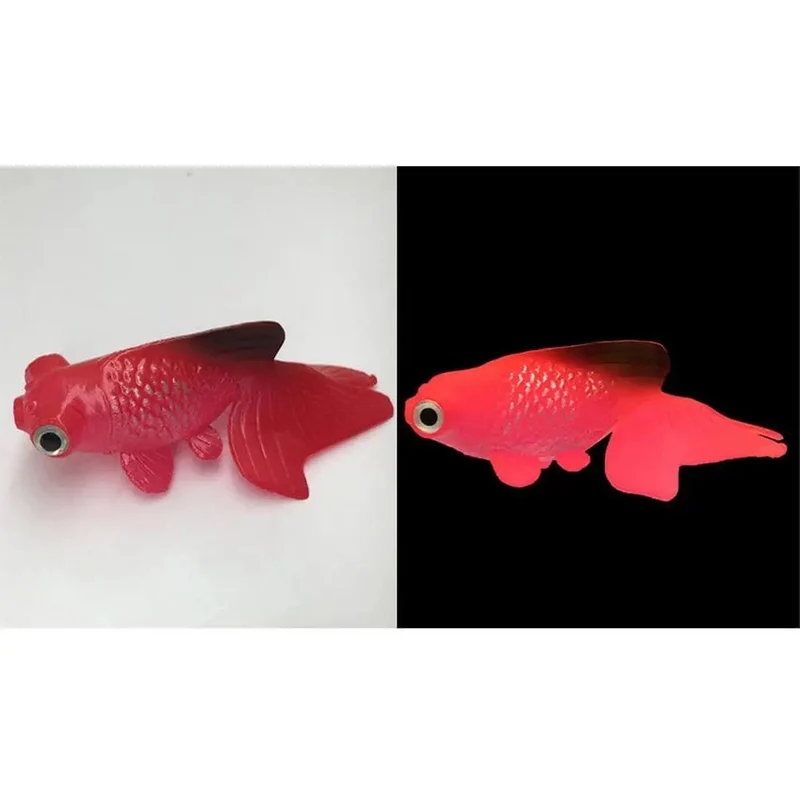 Leuchtende künstliche Simulation Goldfisch Silikon schwimmende gefälschte Fische für Aquarium Aquarium Dekoration Fischglas Ornamente Dekor