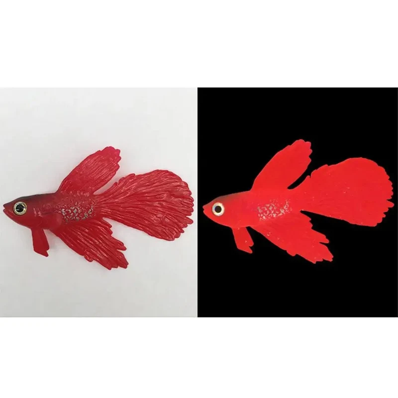Leuchtende künstliche Simulation Goldfisch Silikon schwimmende gefälschte Fische für Aquarium Aquarium Dekoration Fischglas Ornamente Dekor