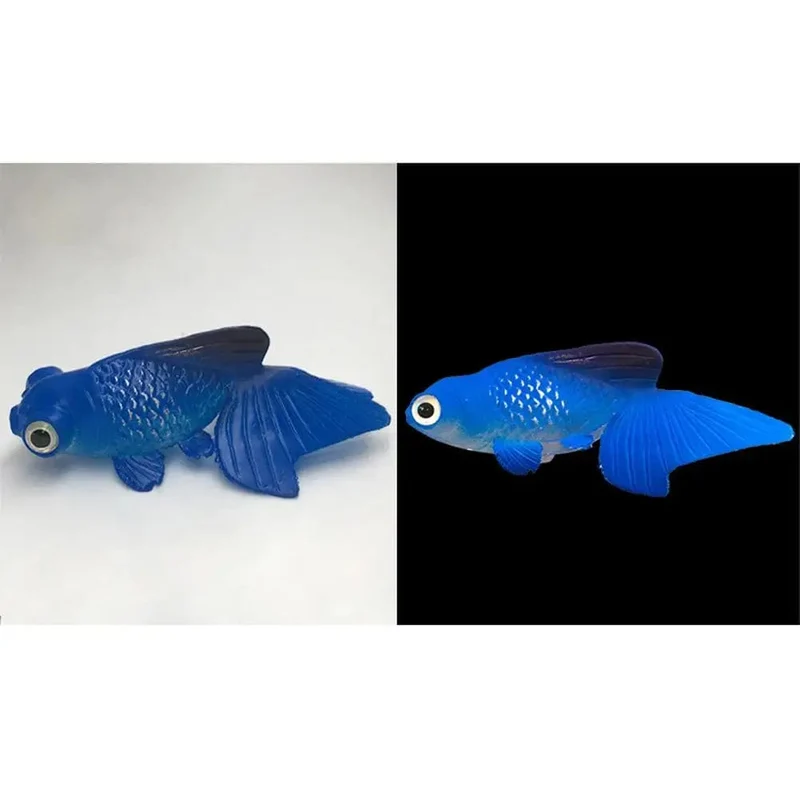 Leuchtende künstliche Simulation Goldfisch Silikon schwimmende gefälschte Fische für Aquarium Aquarium Dekoration Fischglas Ornamente Dekor