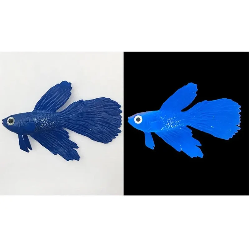 Leuchtende künstliche Simulation Goldfisch Silikon schwimmende gefälschte Fische für Aquarium Aquarium Dekoration Fischglas Ornamente Dekor