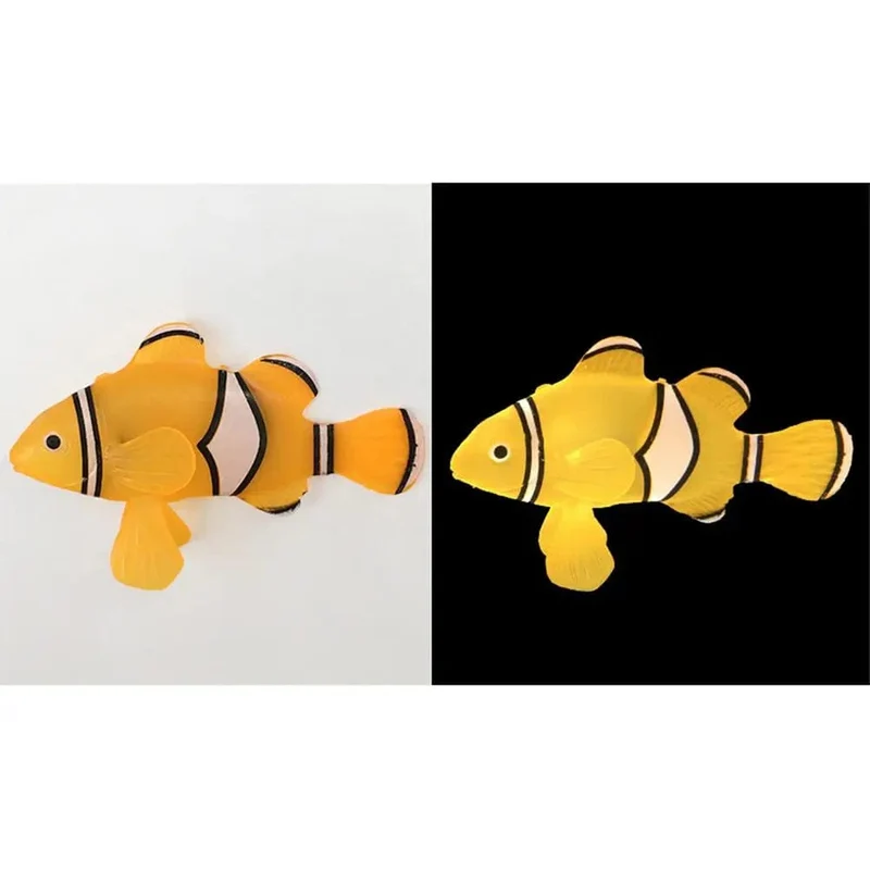 Leuchtende künstliche Simulation Goldfisch Silikon schwimmende gefälschte Fische für Aquarium Aquarium Dekoration Fischglas Ornamente Dekor