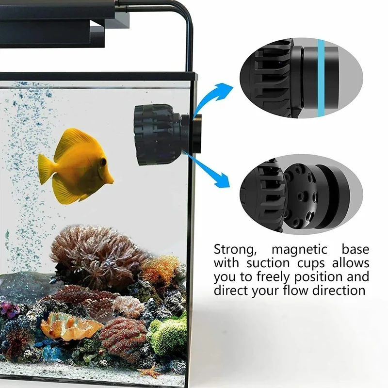 ZKSJ Dritte Generation Mini Slim 2000 Mini-Aquarium-Wellenmacher-Umwälzpumpe, 3 Wellenmuster, kein Steuerprogramm