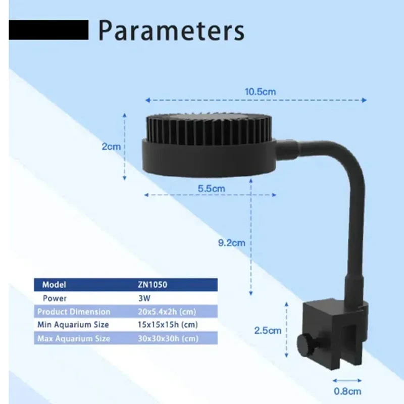 Zetlight LED-Lampe M1 LED-Vollspektrum-Nano-LED- und Pflanzenlicht für kleine Aquarien, Meerwasser, Salzwasser, Meereskorallenriffe