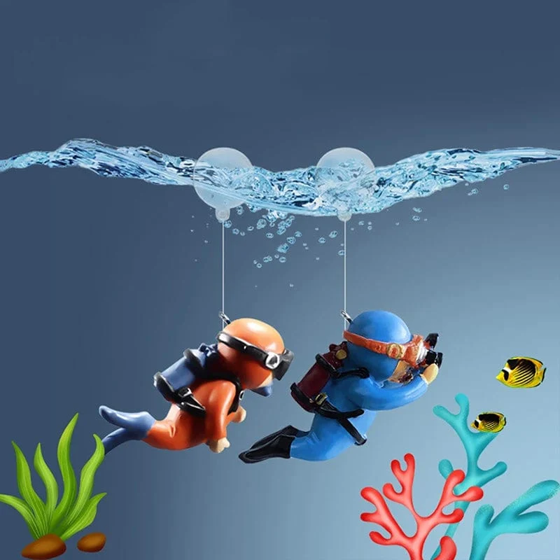 Aquarium-Dekoration, leuchtend grün, Mini-Schwimmtaucher, Aquarium-Ornamente, kleine schwimmende Kugel, Aquarium-Zubehör