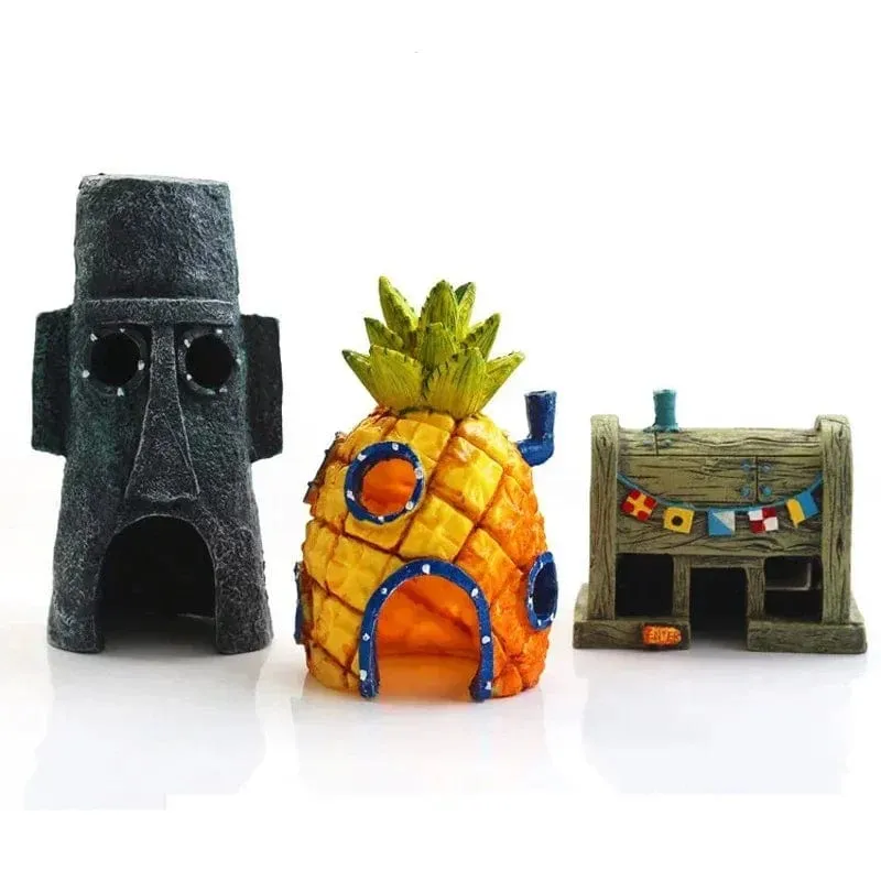 MINI Aquarium Aquarium Landschaftsbau Dekoration Landschaft Cartoon Ananas Haus Harz Ornamente Schwimmende Hause Ornamente