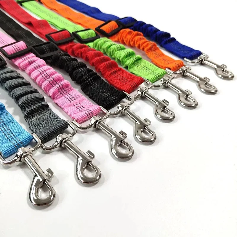 Sicherheitsgurt für Hunde im Auto, einziehbarer Puffer, elastisch, reflektierendes Sicherheits-Zugseil, Hundeleine, Geschirr, Hunde, Hundezubehör