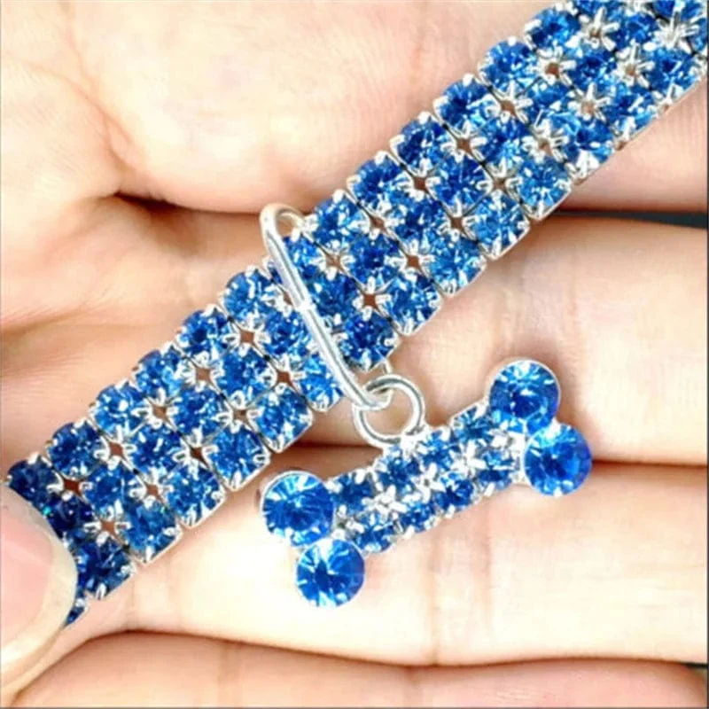 Hundehalsband Strass Schmuck Chihuahua Kristall Schmuck verstellbar gravierter Text Hundehalsband