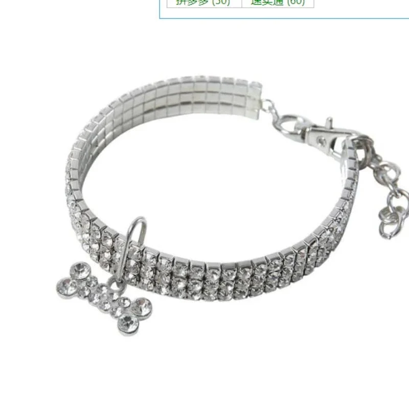 Hundehalsband Strass Schmuck Chihuahua Kristall Schmuck verstellbar gravierter Text Hundehalsband