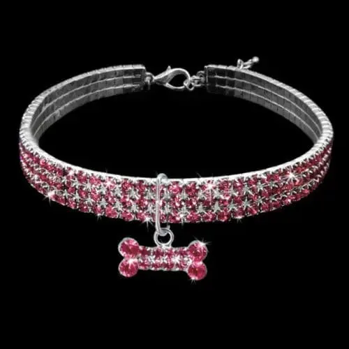 Hundehalsband Strass Schmuck Chihuahua Kristall Schmuck verstellbar gravierter Text Hundehalsband