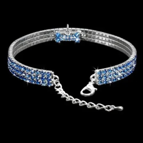 Hundehalsband Strass Schmuck Chihuahua Kristall Schmuck verstellbar gravierter Text Hundehalsband