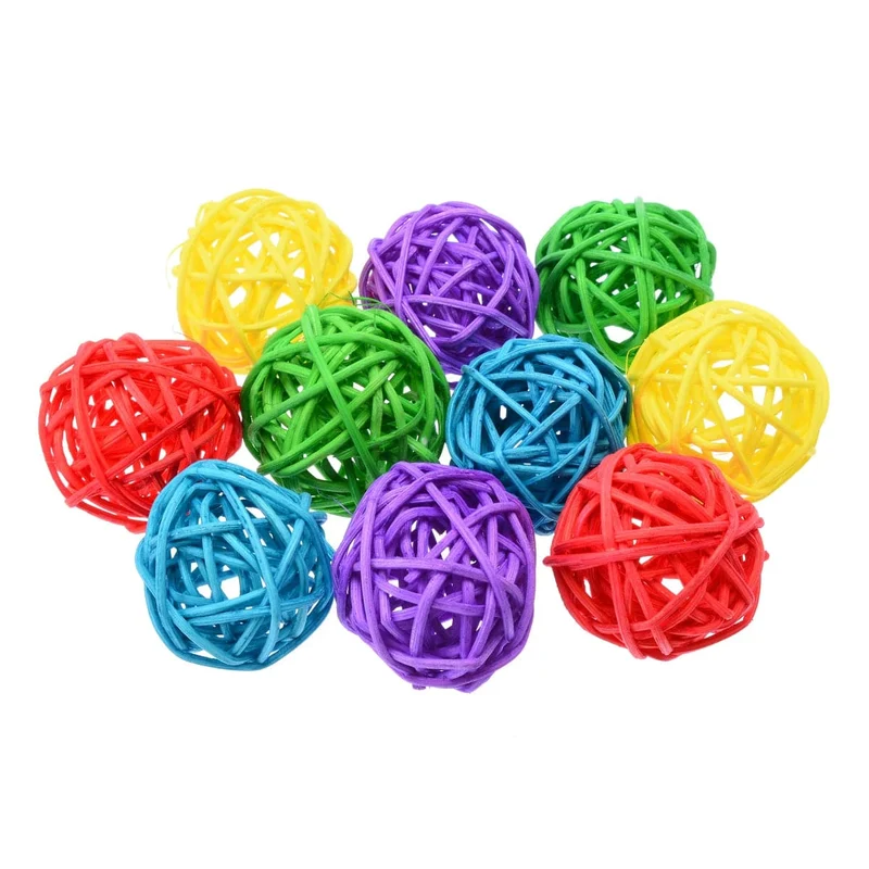 10 teile/los Mehrfarbige Farbe Sepak Takraw Papagei Kauen Spielzeug Ball Haustier Vogel Kratzen Spielzeug Haustier Kauen Spielzeug Vogel Liefert