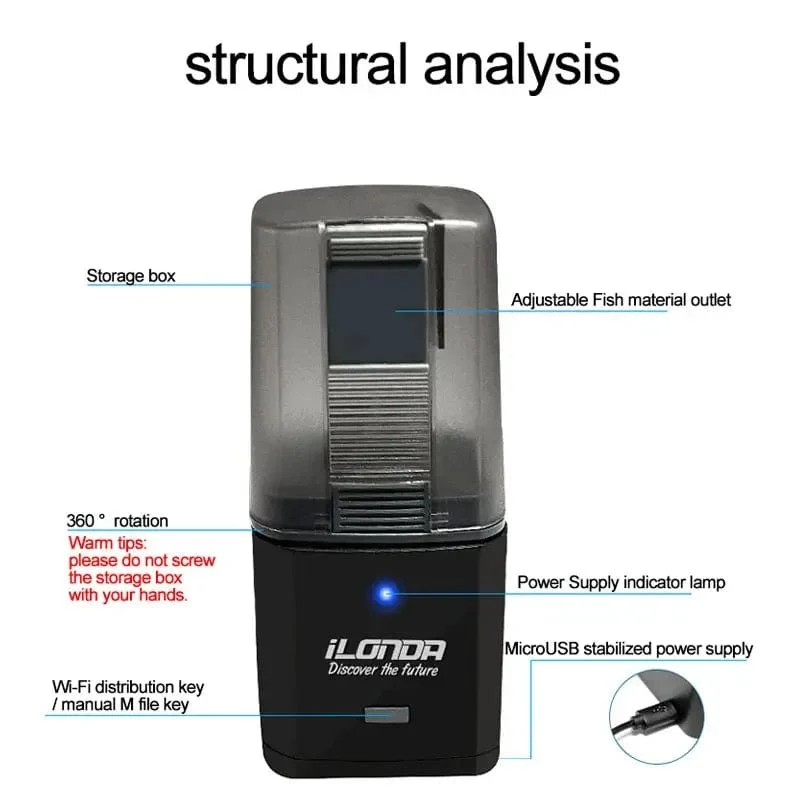 Automatisches Aquarium Feeder Timing/Wifi Wireless Smartphone App Intelligenter Lautsprecher Sprachfernbedienung Fischfütterung