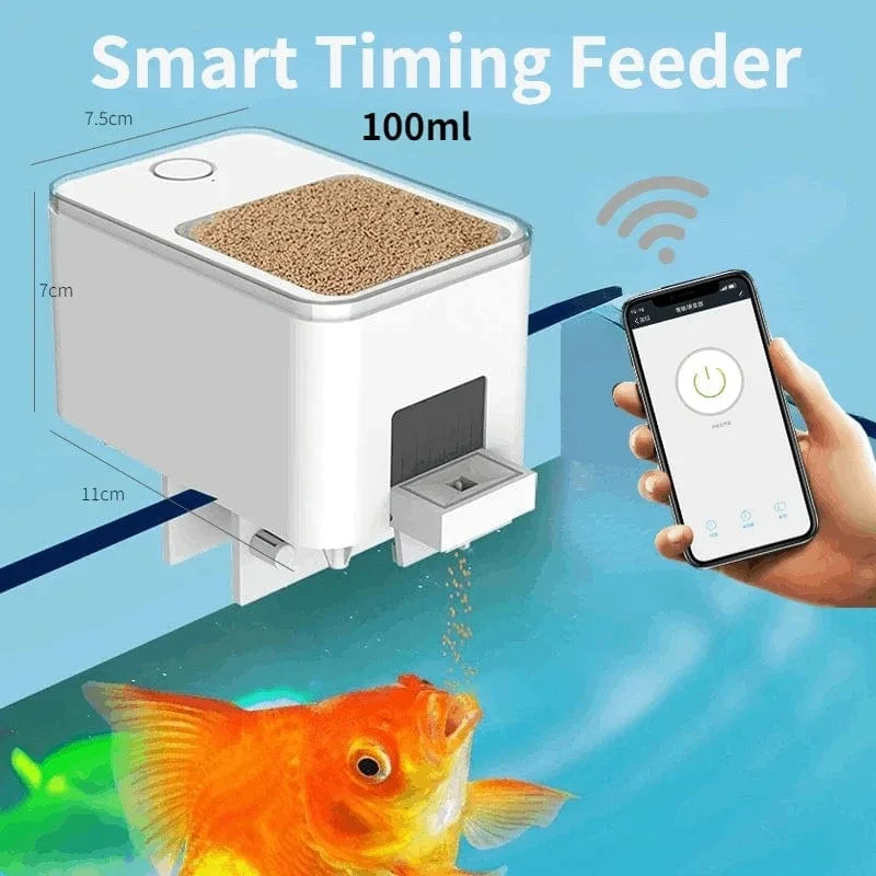 Automatisches Aquarium Feeder Timing/Wifi Wireless Smartphone App Intelligenter Lautsprecher Sprachfernbedienung Fischfütterung