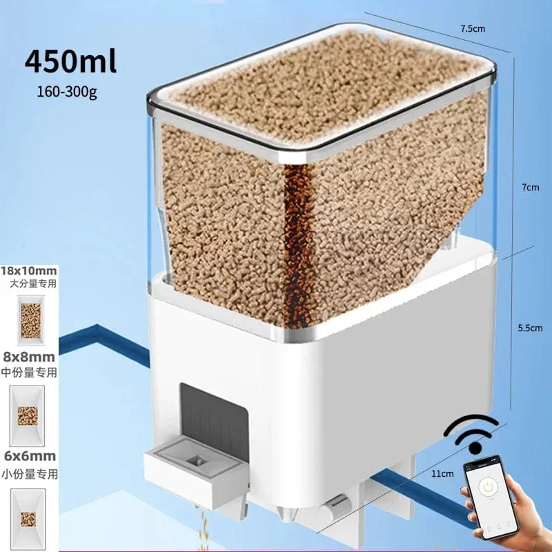 Automatisches Aquarium Feeder Timing/Wifi Wireless Smartphone App Intelligenter Lautsprecher Sprachfernbedienung Fischfütterung