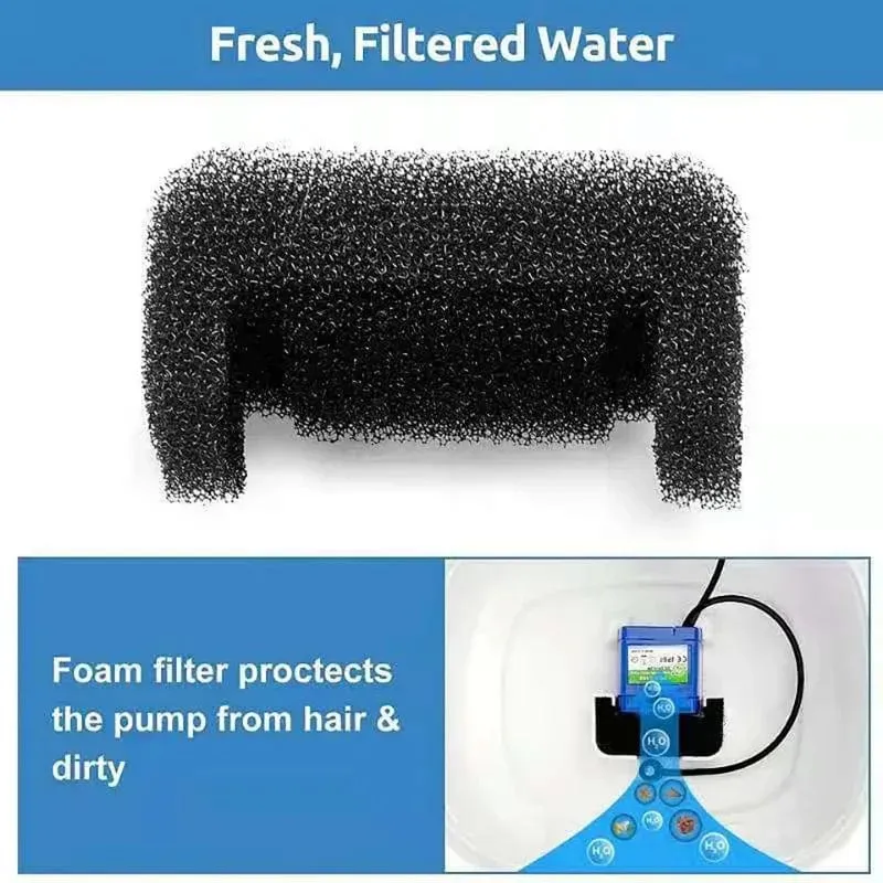 4/6/8/12/16 Stück Trinkbrunnenfilter für Haustiere, Schaumstoff, Filterschwamm für Wasserspender mit 85 oz/2.5 l, Ersatz-Baumwolle