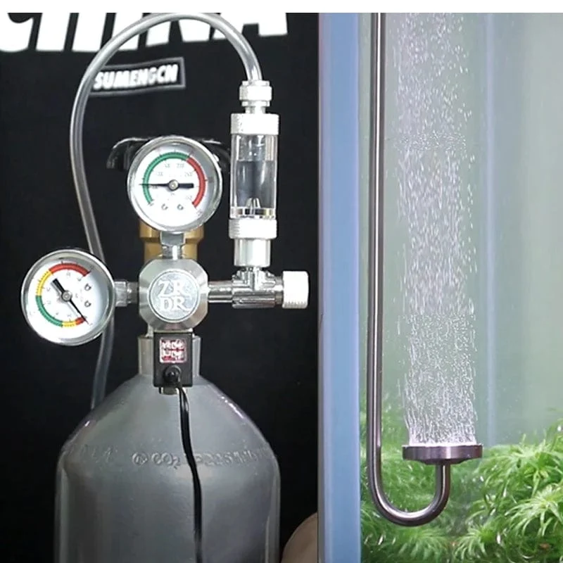 ZRDR DIY Aquarium CO2-Regler Magnetmagnet-Kit Rückschlagventil Aquarium-Zubehör CO2-Kontrollsystem Reaktor-Generator-Set