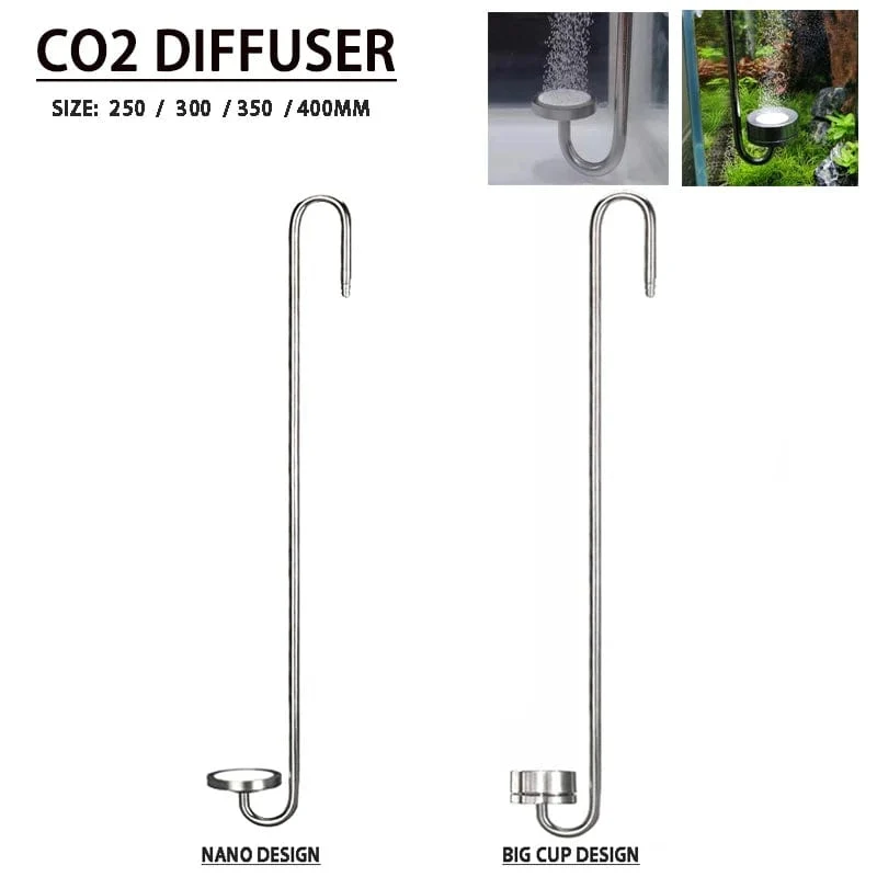 ZRDR Aquarium CO2-Diffusor, Zerstäuber aus Edelstahlmaterial, Keramikscheiben-Refiner, verwendet für Zubehör für das Wachstum von Wasserpflanzen