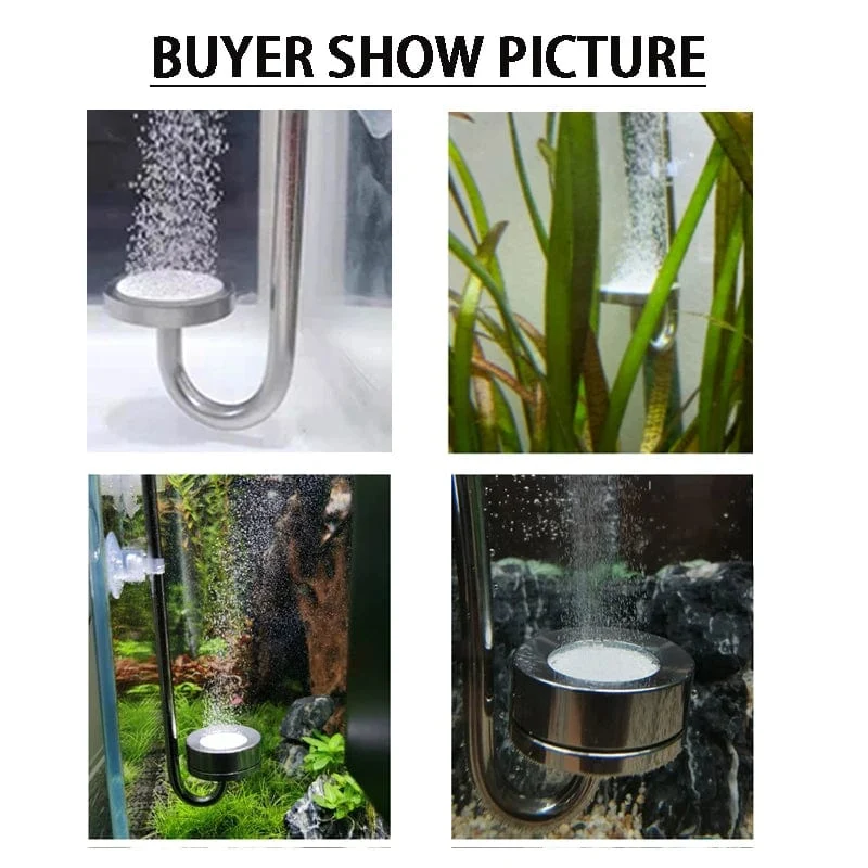 ZRDR Aquarium CO2-Diffusor, Zerstäuber aus Edelstahlmaterial, Keramikscheiben-Refiner, verwendet für Zubehör für das Wachstum von Wasserpflanzen