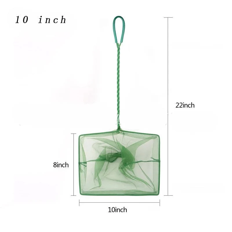 Tragbares Fischnetz mit langem Griff, quadratisches Aquarium-Zubehör, Aquarium-Kescher, Fischernetz, Fischschwimmende Objekte, Reinigungswerkzeug