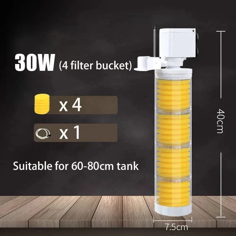 220V 5-IN-1 Silent Filter für Aquarium Schildkröte Aquarium Tauchwasserpumpe Schwammfilter Skimmer Wellen machen Zubehör