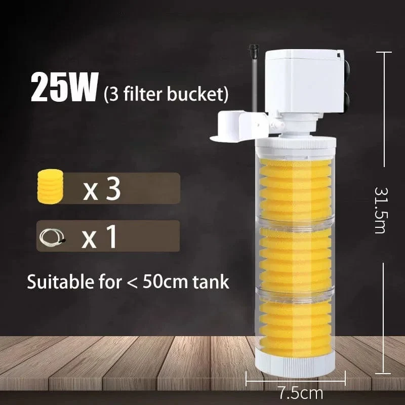 220V 5-IN-1 Silent Filter für Aquarium Schildkröte Aquarium Tauchwasserpumpe Schwammfilter Skimmer Wellen machen Zubehör