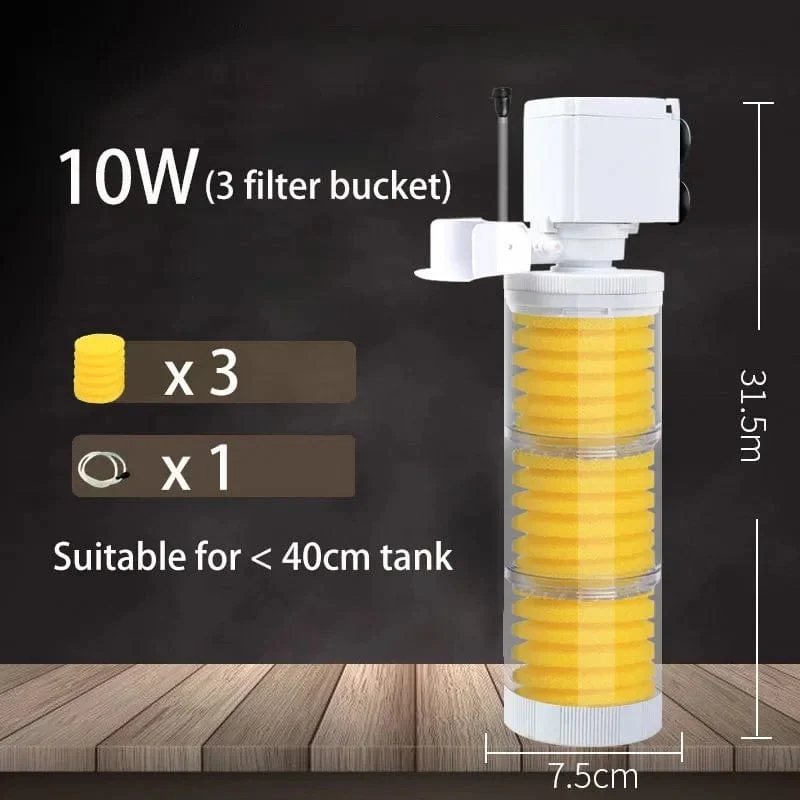 220V 5-IN-1 Silent Filter für Aquarium Schildkröte Aquarium Tauchwasserpumpe Schwammfilter Skimmer Wellen machen Zubehör