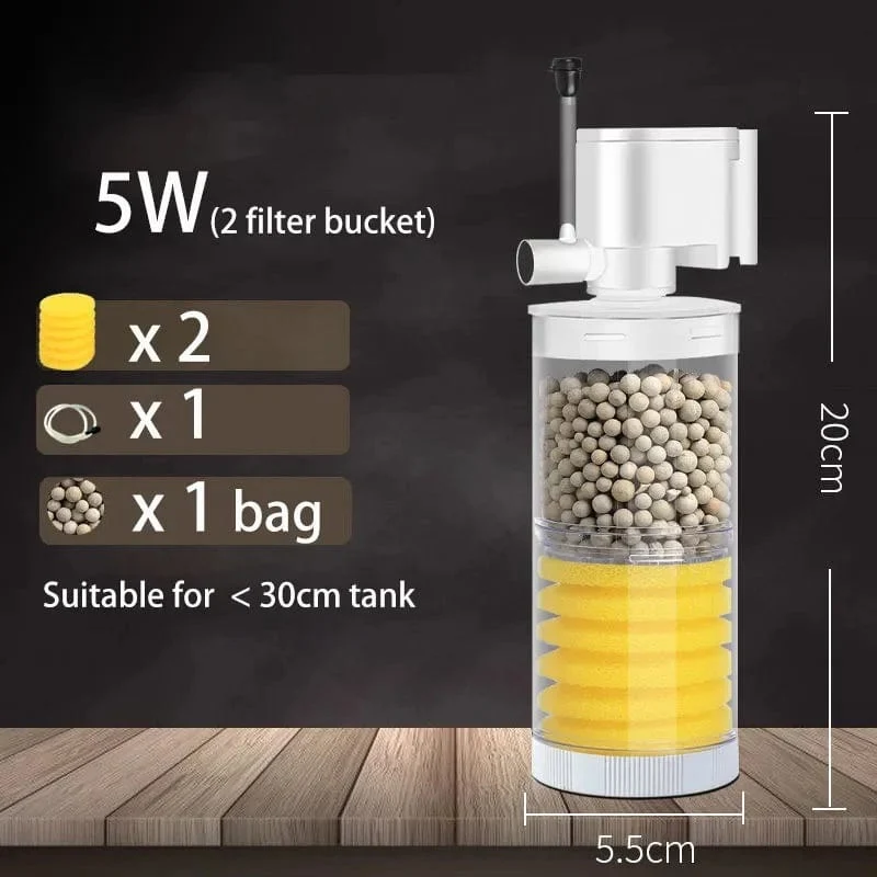 220V 5-IN-1 Silent Filter für Aquarium Schildkröte Aquarium Tauchwasserpumpe Schwammfilter Skimmer Wellen machen Zubehör
