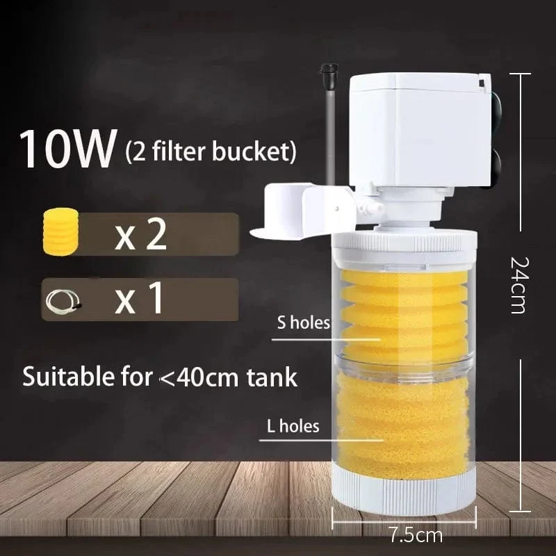 220V 5-IN-1 Silent Filter für Aquarium Schildkröte Aquarium Tauchwasserpumpe Schwammfilter Skimmer Wellen machen Zubehör