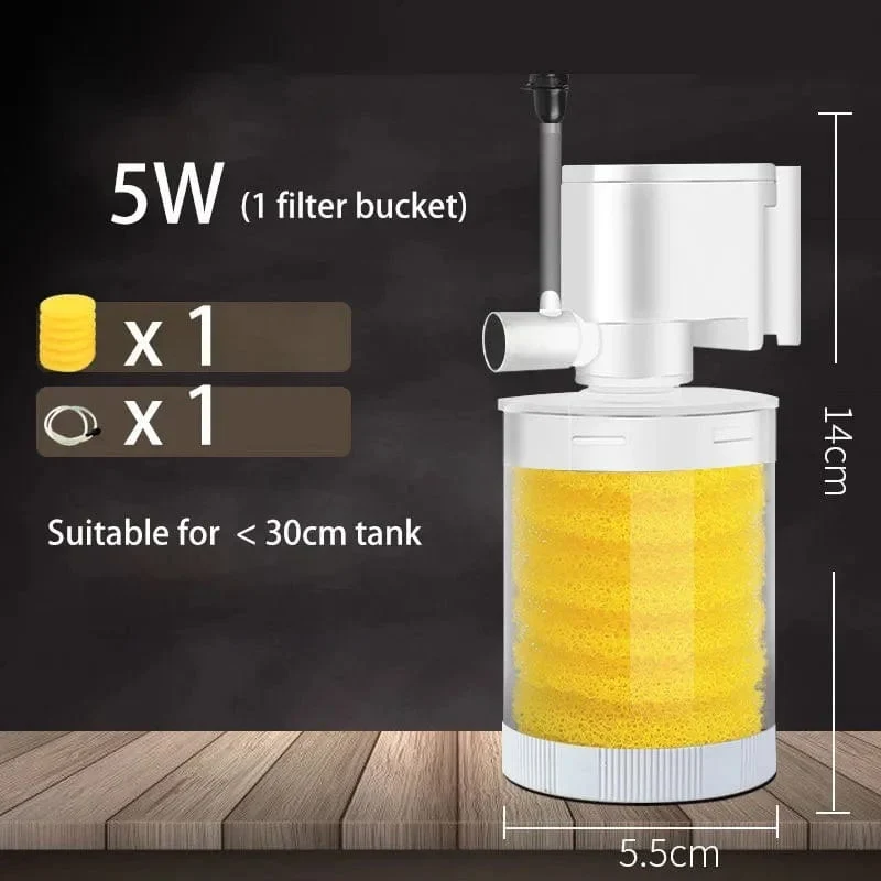 220V 5-IN-1 Silent Filter für Aquarium Schildkröte Aquarium Tauchwasserpumpe Schwammfilter Skimmer Wellen machen Zubehör