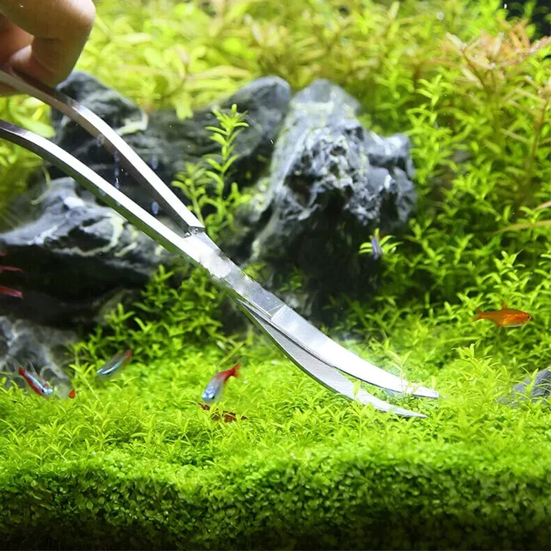 Aquarium-Werkzeug-Set, Scherenpinzette, Pflanzen, Wellenschere, Gras, Edelstahl, Reinigungswerkzeuge, Aquarium, Schaufeln, Aquarium-Zubehör