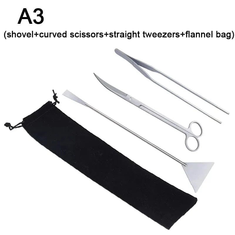 Aquarium-Werkzeug-Set, Scherenpinzette, Pflanzen, Wellenschere, Gras, Edelstahl, Reinigungswerkzeuge, Aquarium, Schaufeln, Aquarium-Zubehör