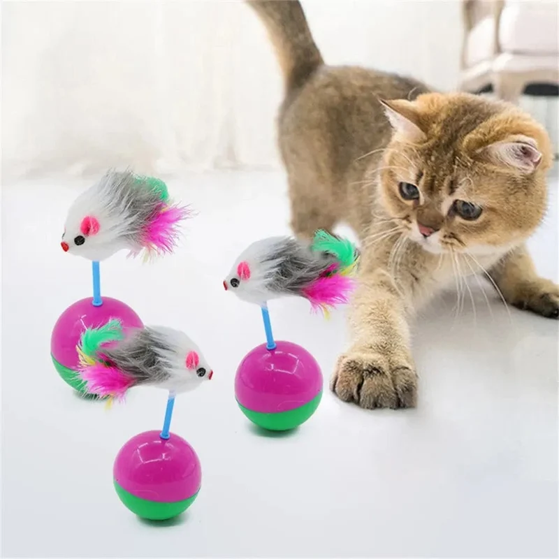 Katzenspielzeug für Haustiere, langlebig, bunte Federn, Mimi-Lieblingsfell, Mausbecher, Kätzchen, Katzenspielzeug, Spielbälle zum Fangen von Katzen, Zubehör, 2 Stück
