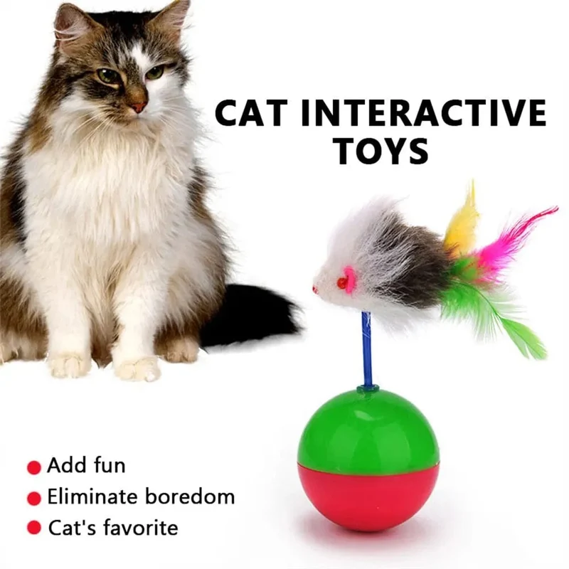Katzenspielzeug für Haustiere, langlebig, bunte Federn, Mimi-Lieblingsfell, Mausbecher, Kätzchen, Katzenspielzeug, Spielbälle zum Fangen von Katzen, Zubehör, 2 Stück