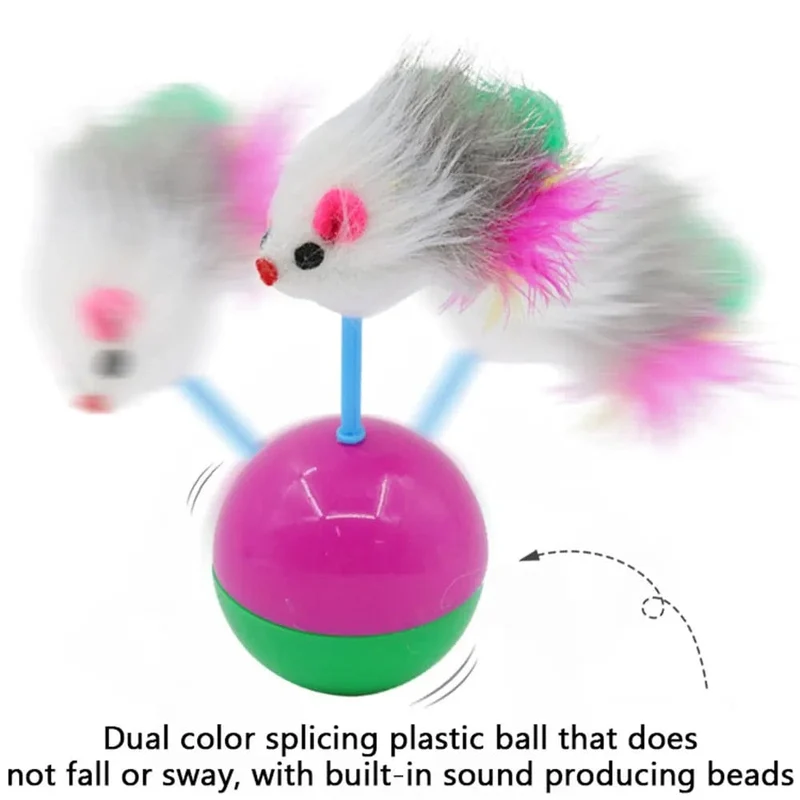 Katzenspielzeug für Haustiere, langlebig, bunte Federn, Mimi-Lieblingsfell, Mausbecher, Kätzchen, Katzenspielzeug, Spielbälle zum Fangen von Katzen, Zubehör, 2 Stück