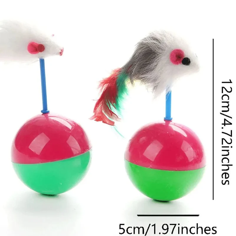 Katzenspielzeug für Haustiere, langlebig, bunte Federn, Mimi-Lieblingsfell, Mausbecher, Kätzchen, Katzenspielzeug, Spielbälle zum Fangen von Katzen, Zubehör, 2 Stück