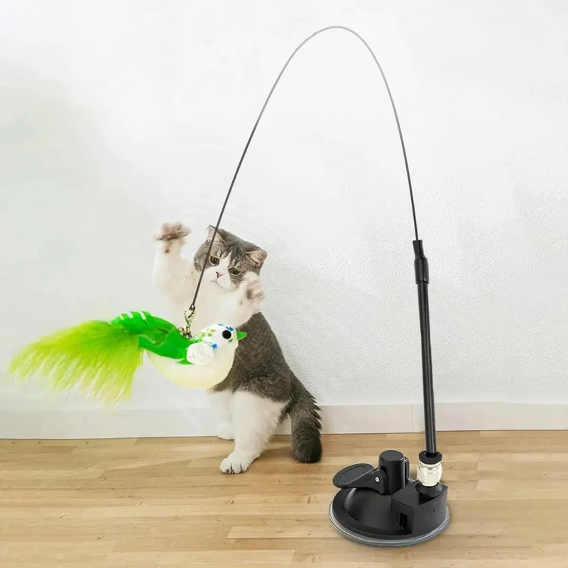 1 Stück Katzenspielzeug mit austauschbaren Stahldraht-Spielzeugköpfen, lustiges Spielzeug für Kätzchen oder Katzen zum Spielen und Kratzen