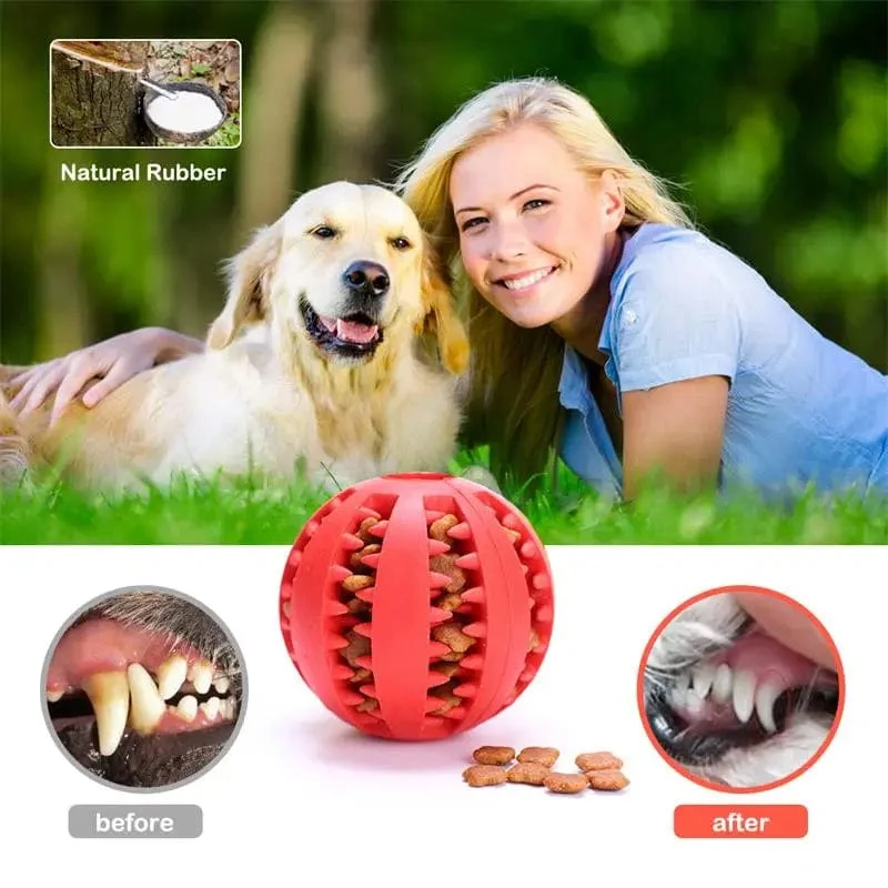 Hundefutterball, Haustier-Hundespielzeug, interaktive Gummibälle für kleine und große Hunde, Welpen, Katzen, Kauspielzeug, Haustier-Zahnreinigung