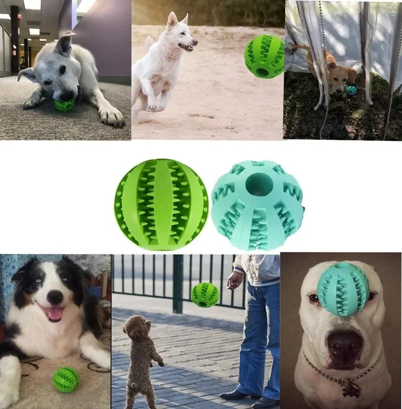 Hundefutterball, Haustier-Hundespielzeug, interaktive Gummibälle für kleine und große Hunde, Welpen, Katzen, Kauspielzeug, Haustier-Zahnreinigung