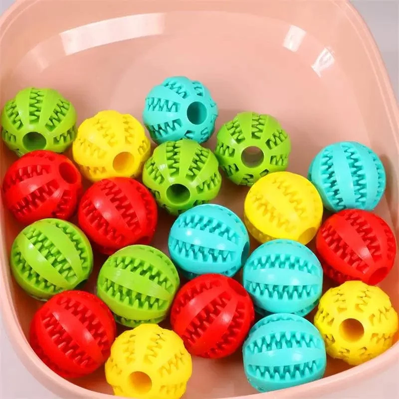 Hundefutterball, Haustier-Hundespielzeug, interaktive Gummibälle für kleine und große Hunde, Welpen, Katzen, Kauspielzeug, Haustier-Zahnreinigung