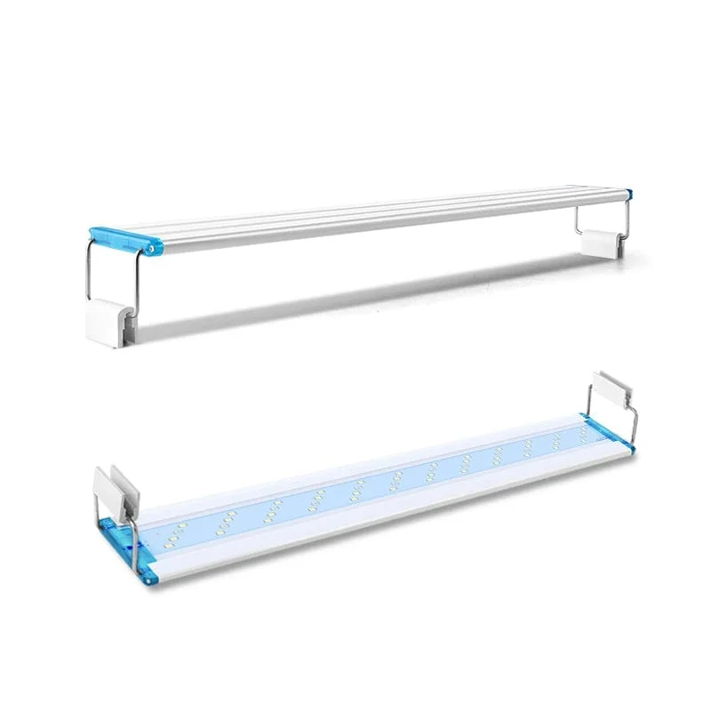 Aquarium-LED-Licht, superschlank, für Aquarien, Wasserpflanzen, Wachstumsbeleuchtung, wasserdicht, hell, Clip-Lampe, blaue LED, 18–58 cm für Aquarien