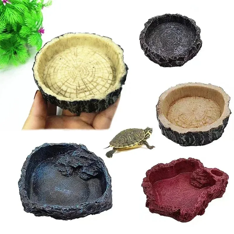 Futternapf für Reptilien, Kunstharz, für Aquarien, Becken, Futter- und Wassertopf, für Reptilien, Schildkröten, Skorpione, Eidechsen, Krabben, Zubehör, Dropshipping