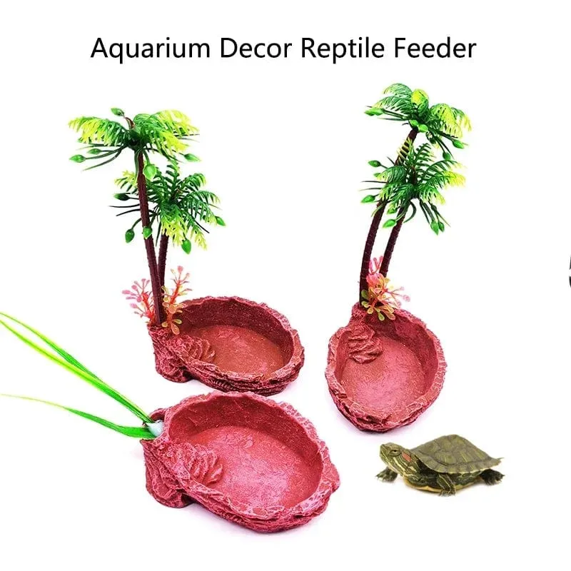 Futternapf für Reptilien, Kunstharz, für Aquarien, Becken, Futter- und Wassertopf, für Reptilien, Schildkröten, Skorpione, Eidechsen, Krabben, Zubehör, Dropshipping