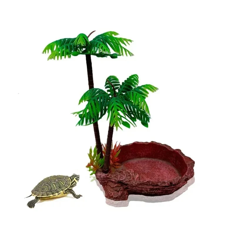 Futternapf für Reptilien, Kunstharz, für Aquarien, Becken, Futter- und Wassertopf, für Reptilien, Schildkröten, Skorpione, Eidechsen, Krabben, Zubehör, Dropshipping