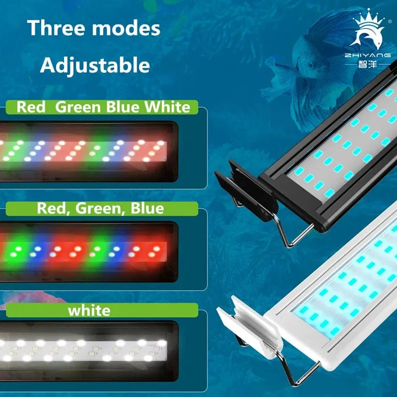 20 cm – 60 cm Superschlanke LED-Aquarienbeleuchtung, Licht für Wasserpflanzen, erweiterbar, wasserdicht, zum Anklipsen, Lampe für Aquarium, 110 V – 240 V