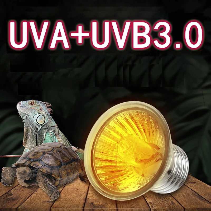 25/50/75W UVA + UVB 3.0 Reptilienlampe, UV-Glühbirnen, Heizlampe für Schildkröten, Amphibien, Eidechsen, Temperaturregler, 1 Stück