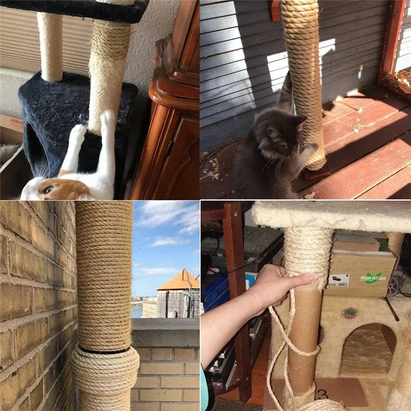 10 Meter natürlicher Jute-Kratzschutz, Seil, Katzenkratzschnur, Rollen, Hanfschnur, gedrehte Kordel, Makramee, Pfoten- und Krallenschutz, Möbelschutz